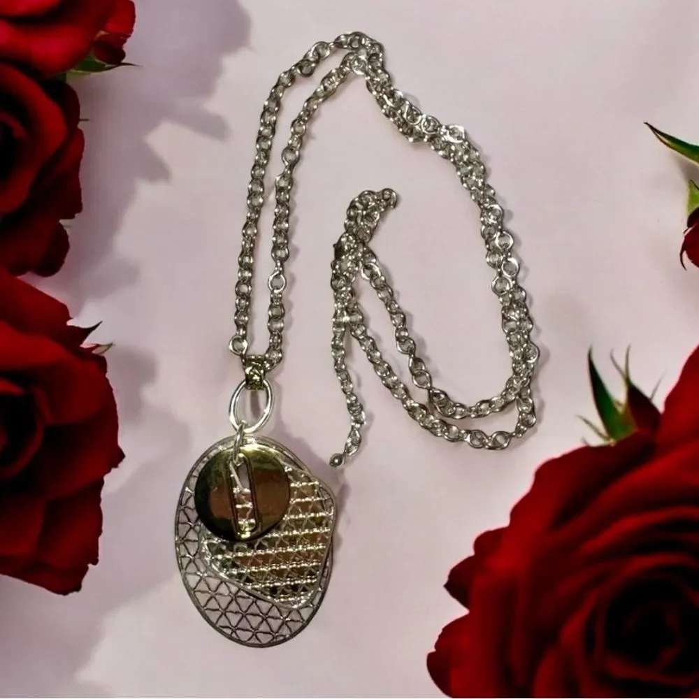 Stylish Silver-tone Multi-Charm Pendant Necklace – Gift Box Included! 🍭